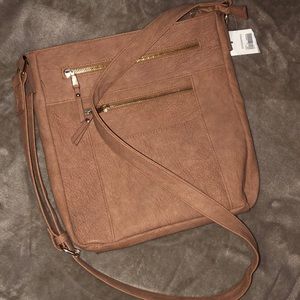 Large brown crossbody bag